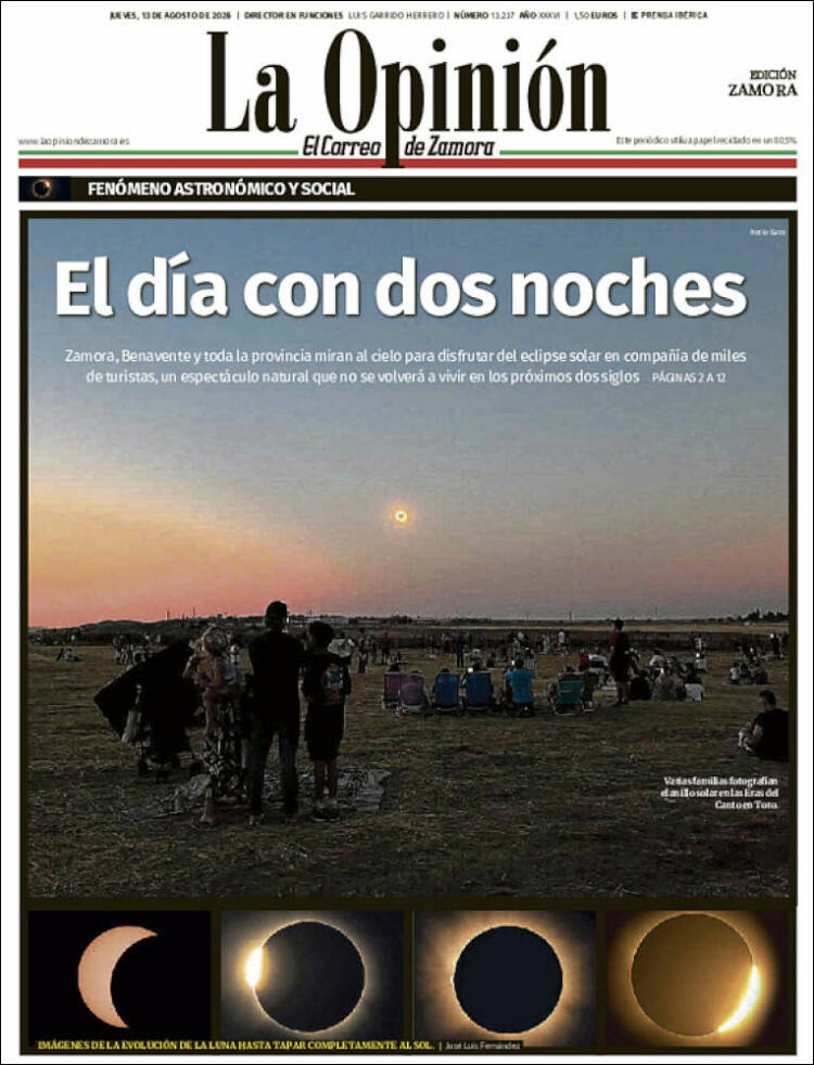 Portada de La Opinión - El Correo de Zamora (Espa&ntilde;a)
