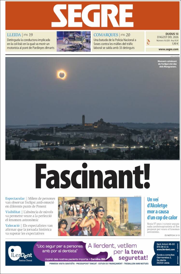 Portada de Segre (Spain)