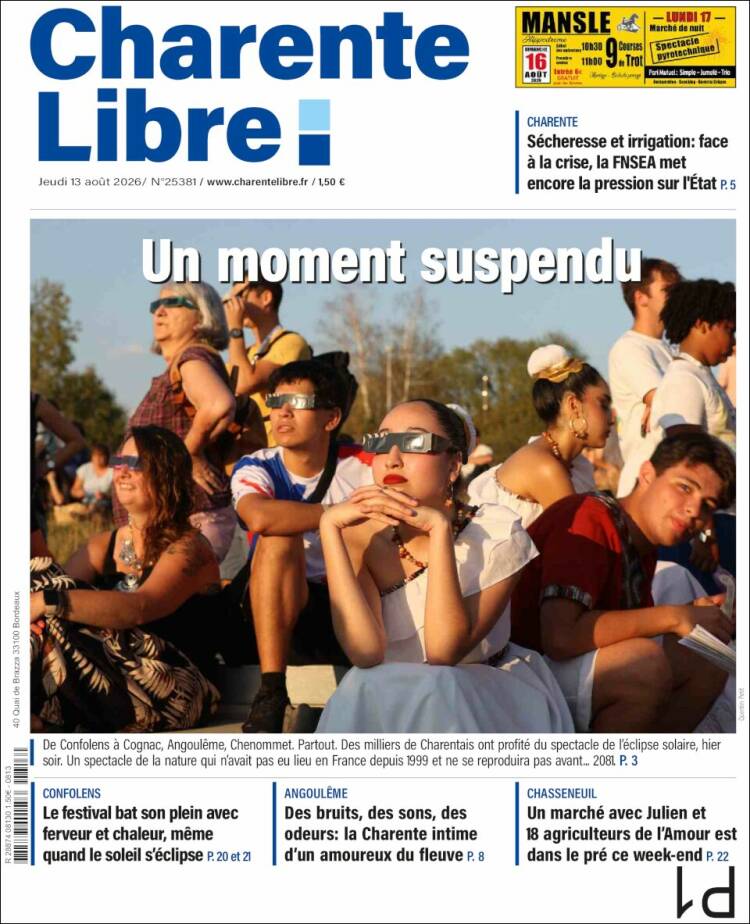 Portada de Charente Libre (Francia)