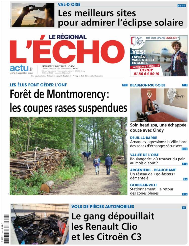 Portada de L'Echo de la Haute-Vienne (Francia)