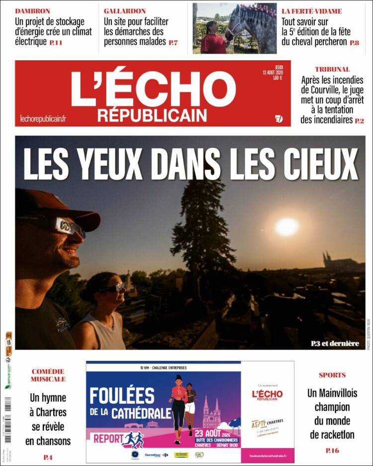Portada de L'Echo Républicain (Francia)