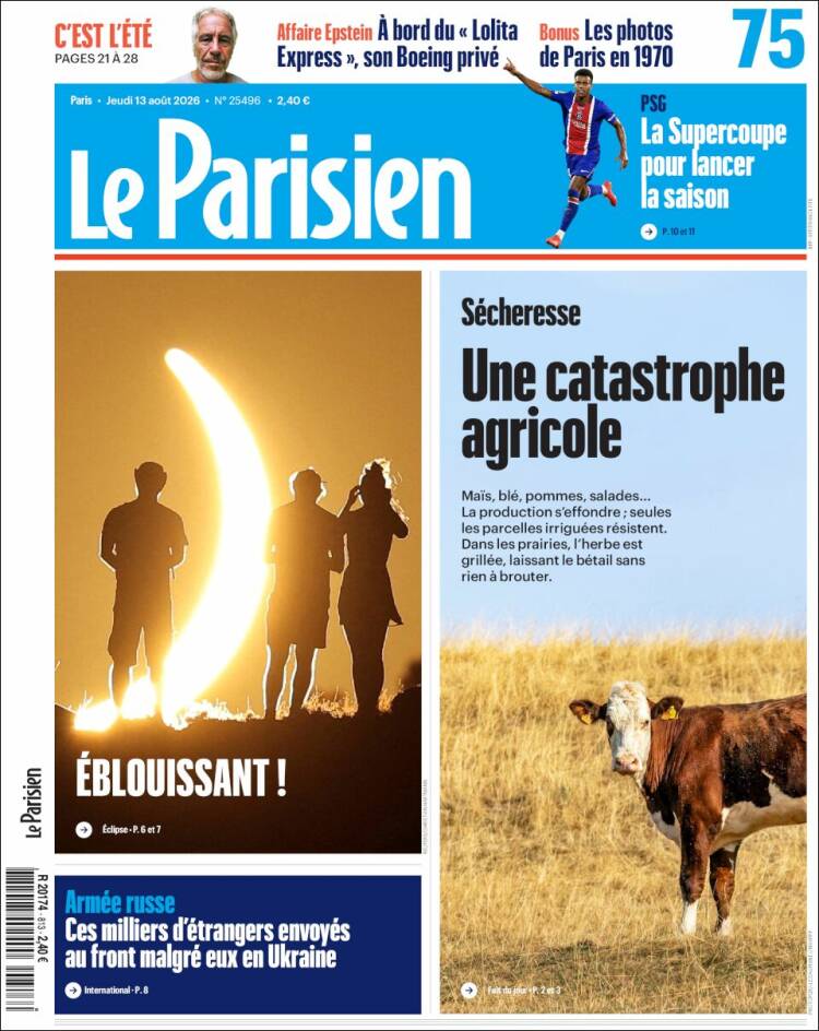 Portada de Le Parisien (Francia)