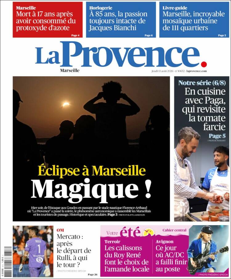 Portada de La Provence (Francia)