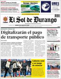 Portada de El Sol de Durango (M&eacute;xico)