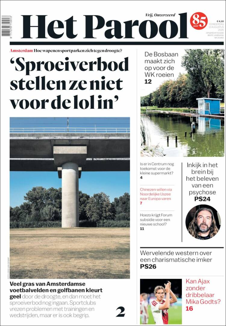Portada de Het Parool (Pa&iacute;ses Bajos)
