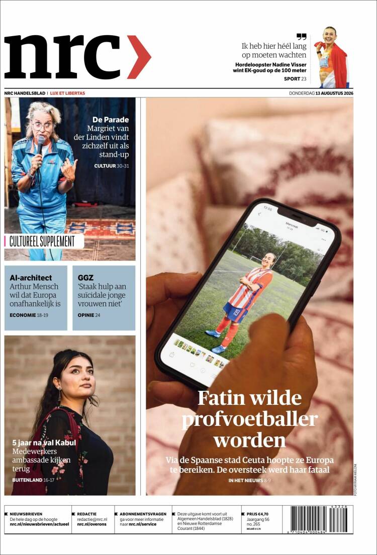 Portada de NRC Handelsblad (Pa&iacute;ses Bajos)