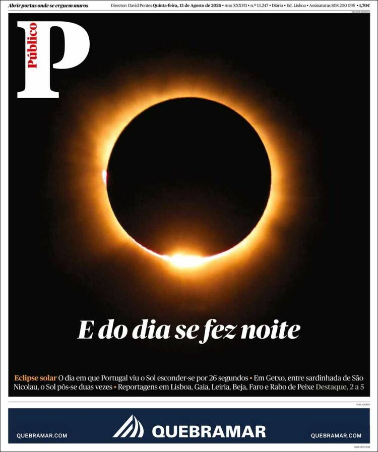 Portada de Público (Portugal)
