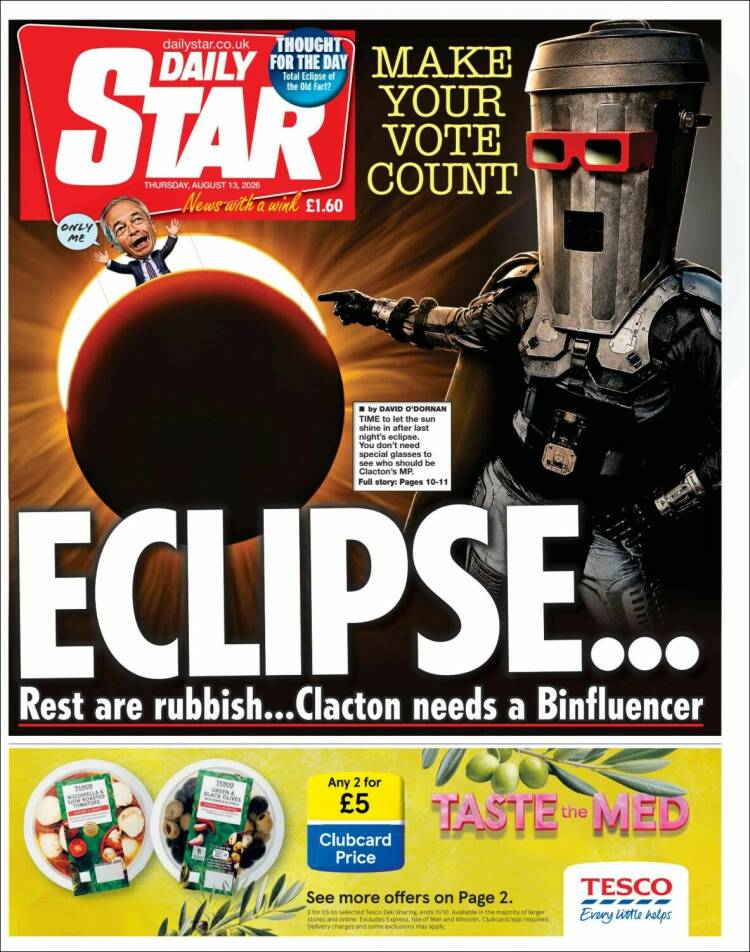 Portada de Daily Star (Reino Unido)