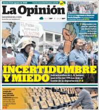 Portada de La Opinión (USA)