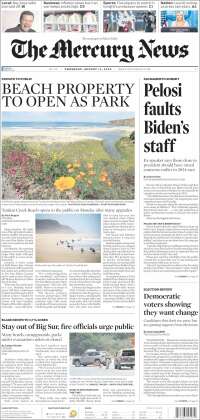 Portada de San Jose Mercury News (USA)