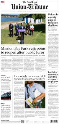 Portada de The San Diego Union-Tribune (USA)