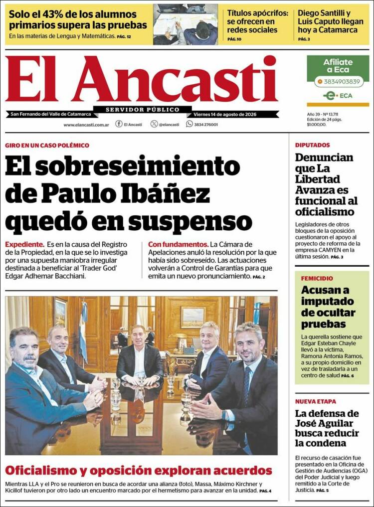 Portada de El Ancasti (Argentina)