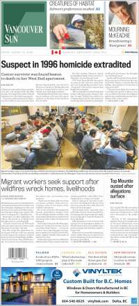 Portada de The Vancouver Sun (Canad&aacute;)