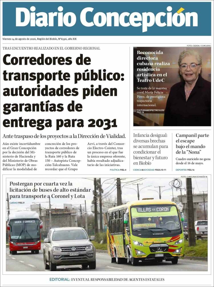 Portada de Diario de Concepción (Chile)