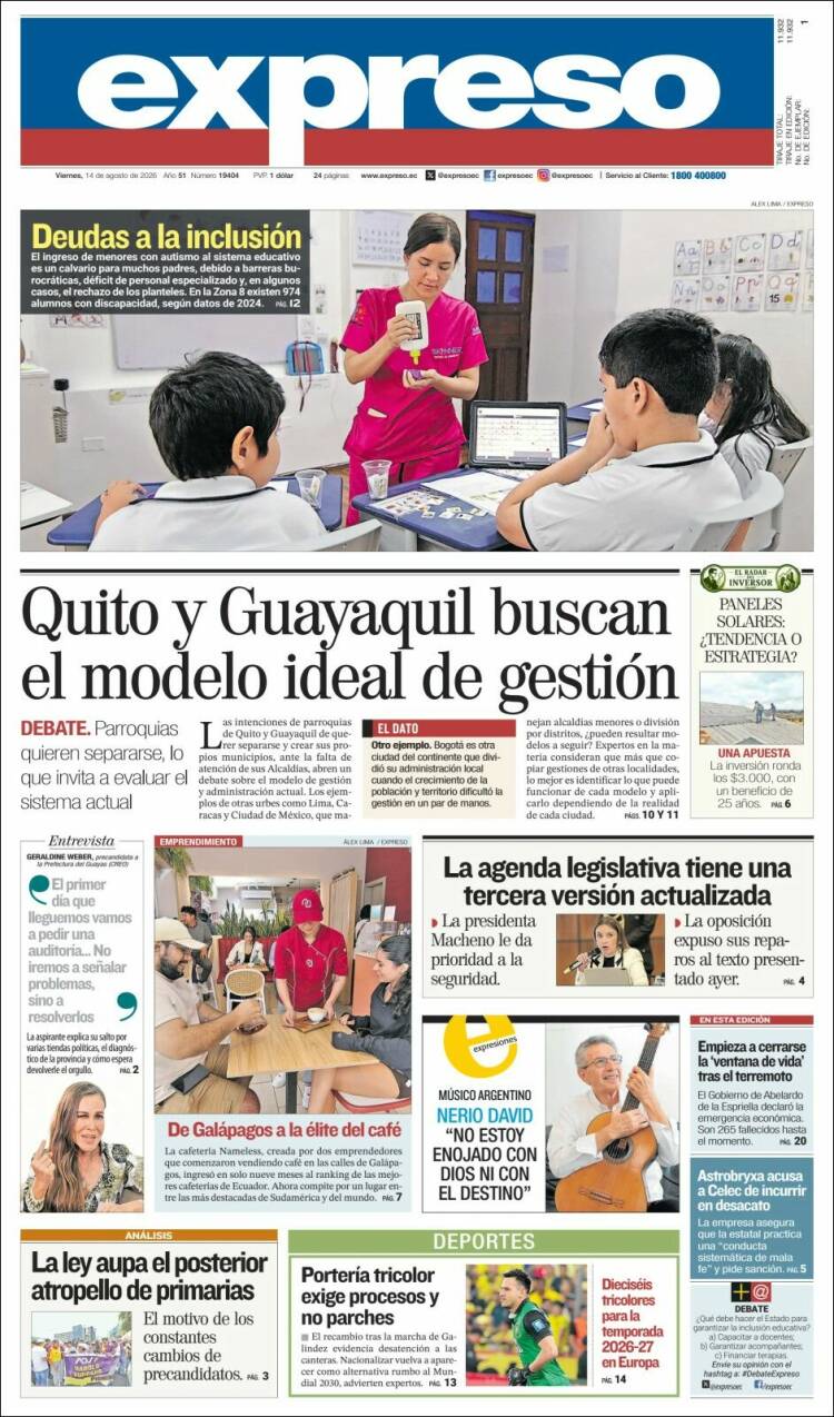 Portada de Expreso (Ecuador)