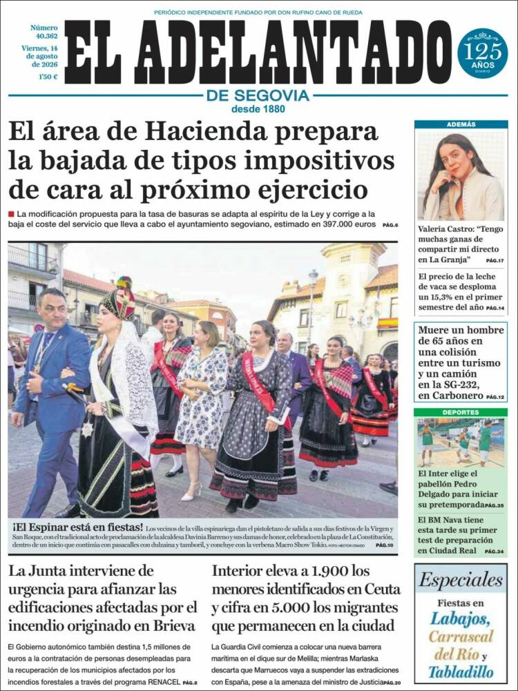 Portada de El Adelantado de Segovia (Espa&ntilde;a)