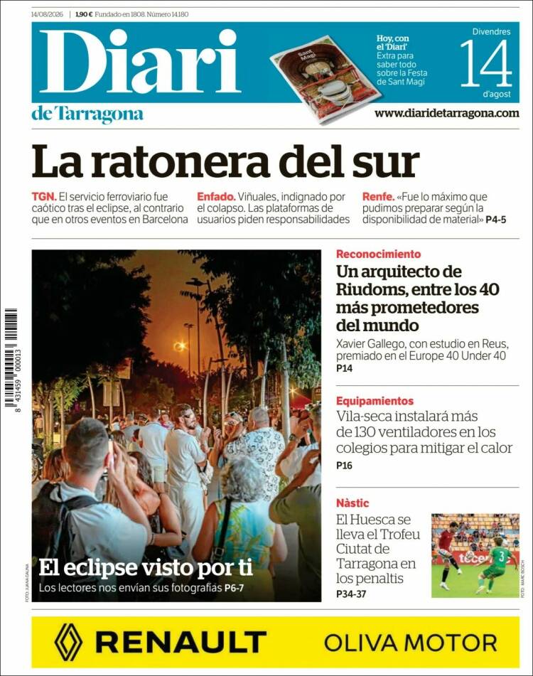 Portada de Diari de Tarragona (Espa&ntilde;a)