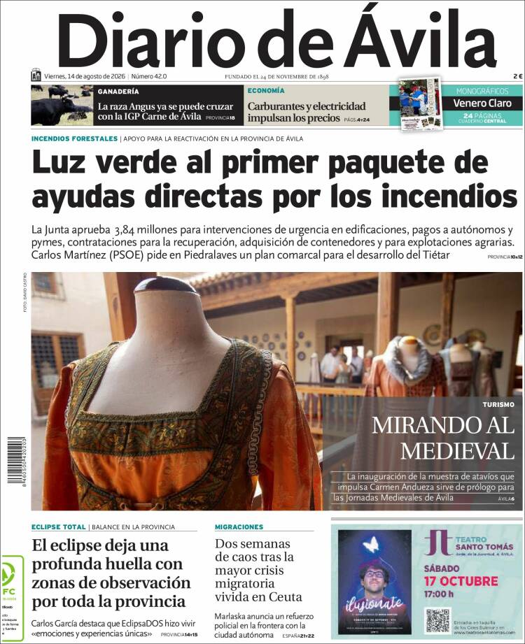 Portada de Diario de Ávila (Espa&ntilde;a)