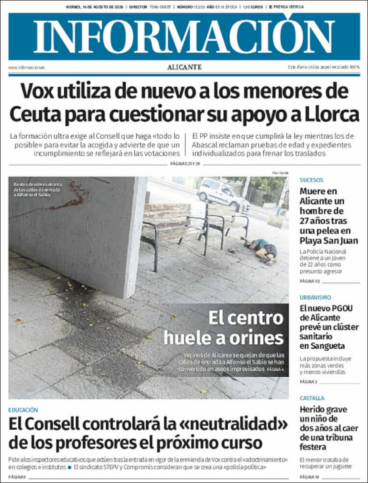 Portada de Diario Información (Espa&ntilde;a)