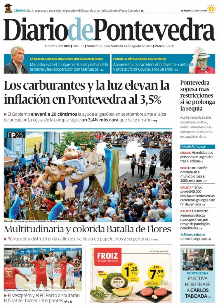 Portada de Diario de Pontevedra (Espa&ntilde;a)