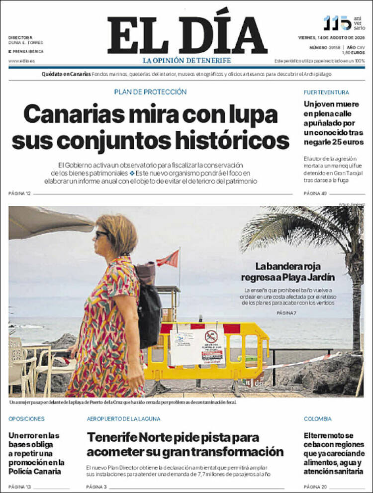Portada de El Día (Espa&ntilde;a)