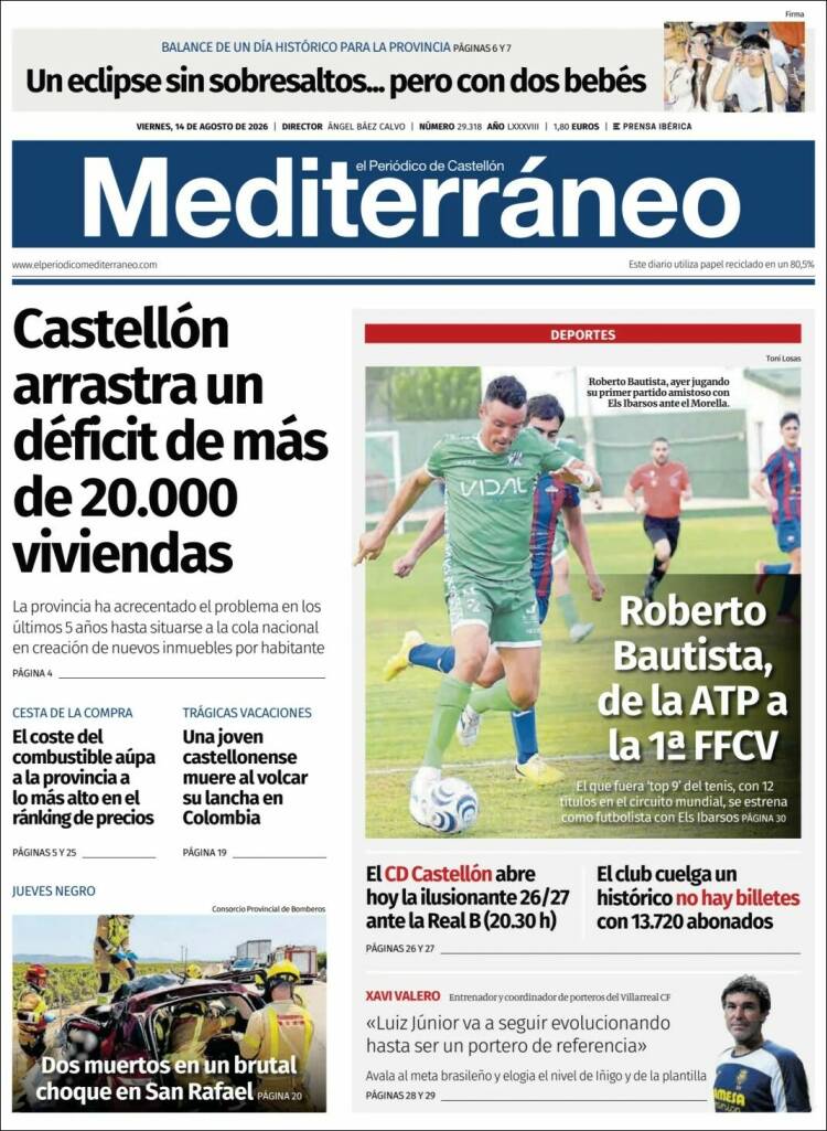 Portada de El Periódico Mediterraneo (Espa&ntilde;a)