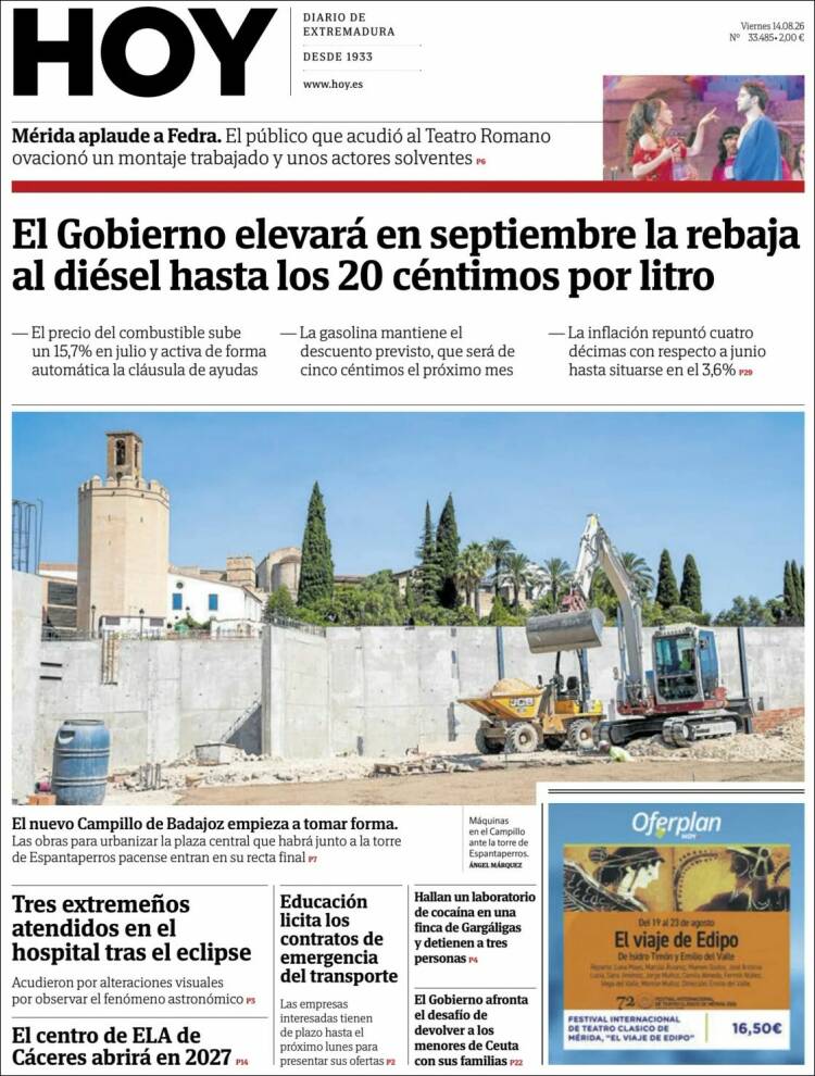 Portada de Hoy - Caceres (Espa&ntilde;a)
