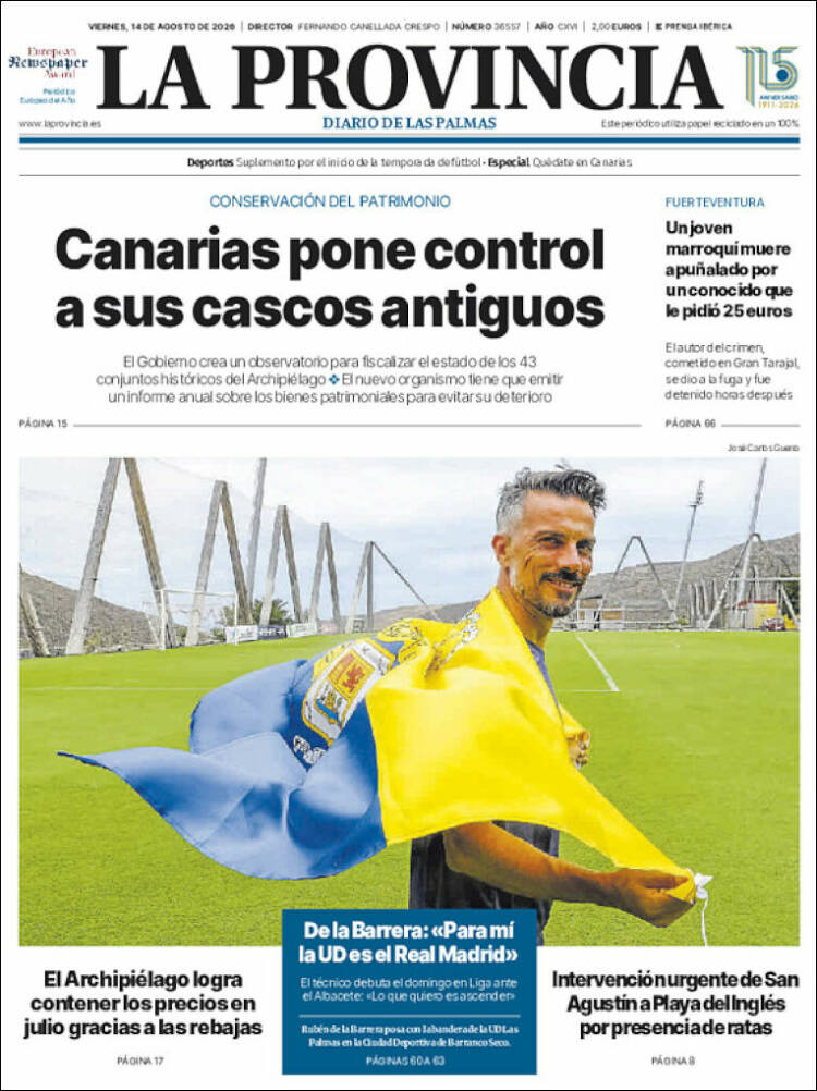 Portada de La Provincia (Espa&ntilde;a)