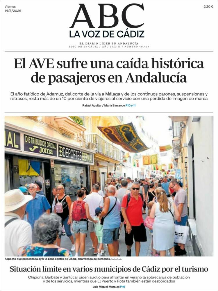 Portada de La Voz de Cádiz (Espa&ntilde;a)