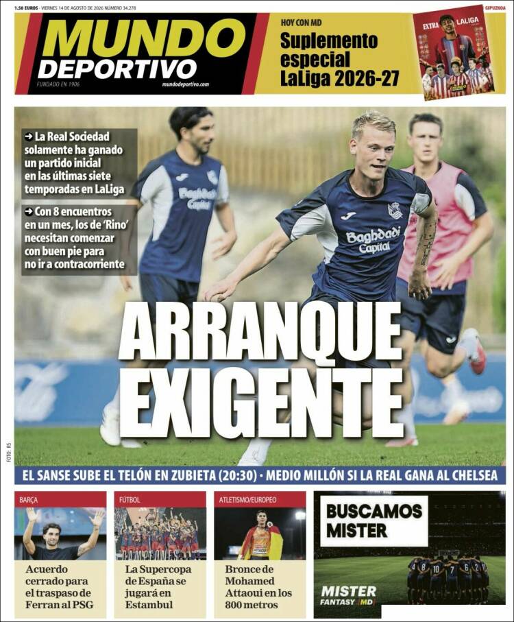 Portada de Mundo Deportivo Gipuzkoa (Espa&ntilde;a)