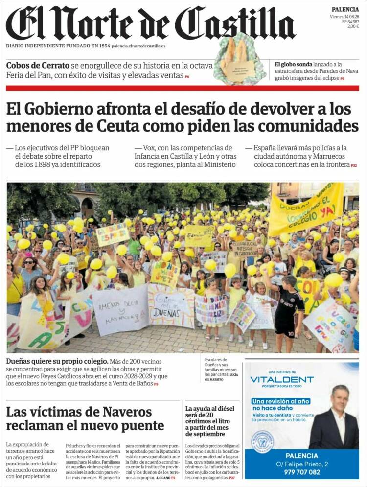 Portada de Norte de Castilla - Palencia (Espa&ntilde;a)