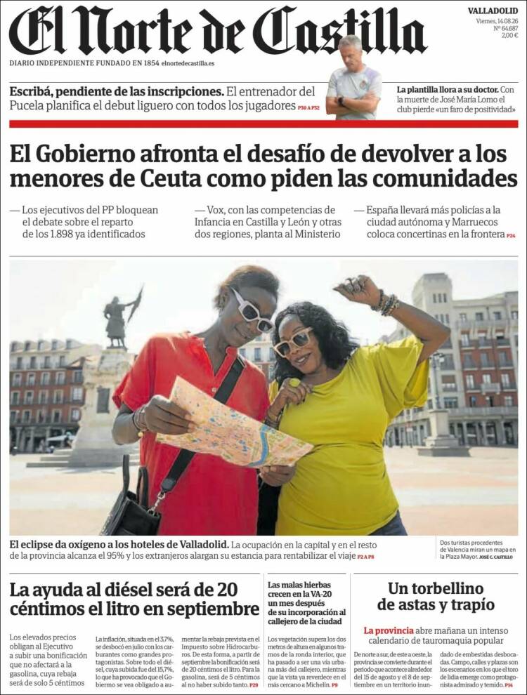 Portada de Norte de Castilla - Valladolid (Espa&ntilde;a)