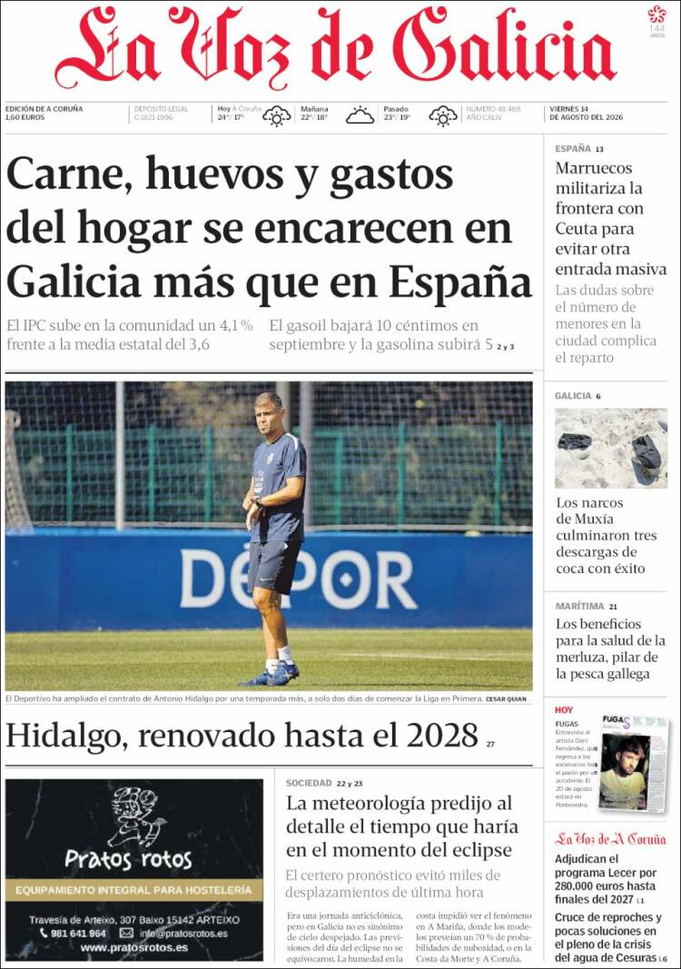 Portada de La Voz de Galicia (Espa&ntilde;a)