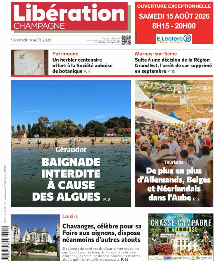 Portada de Libération Champagne (Francia)