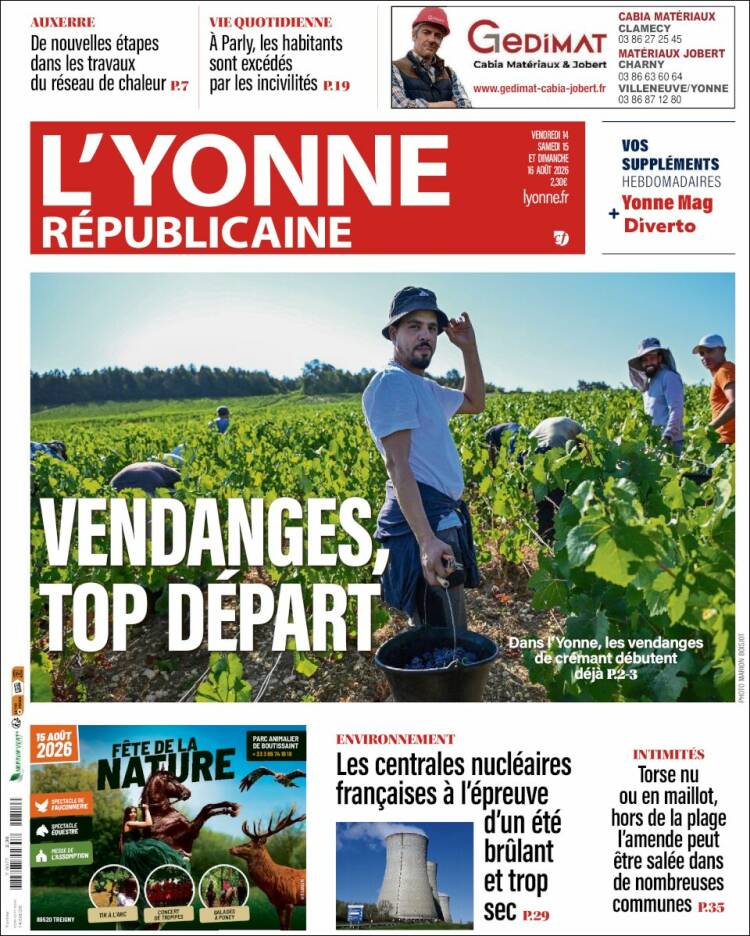 Portada de L'Yonne-Républicaine (Francia)