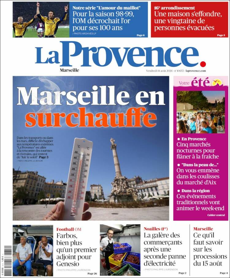 Portada de La Provence (Francia)