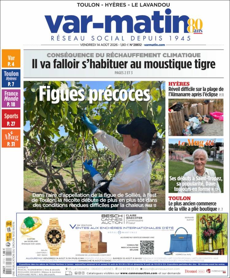 Portada de Var-Matin (Francia)