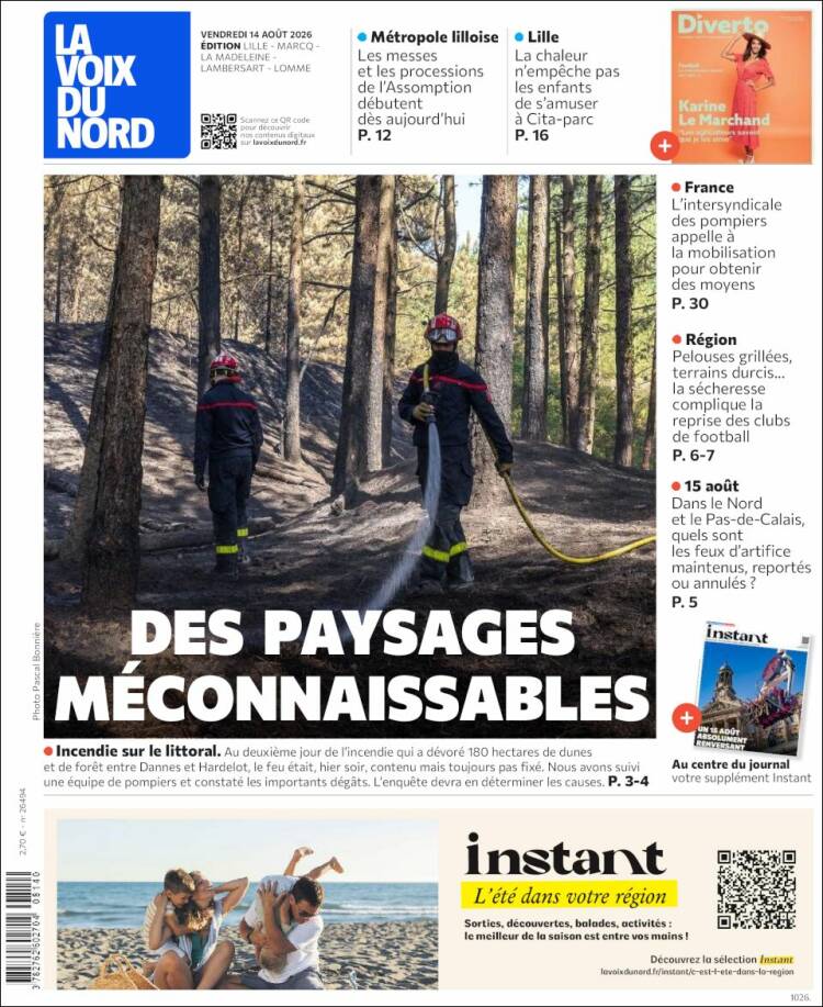 Portada de La Voix du Nord (Francia)