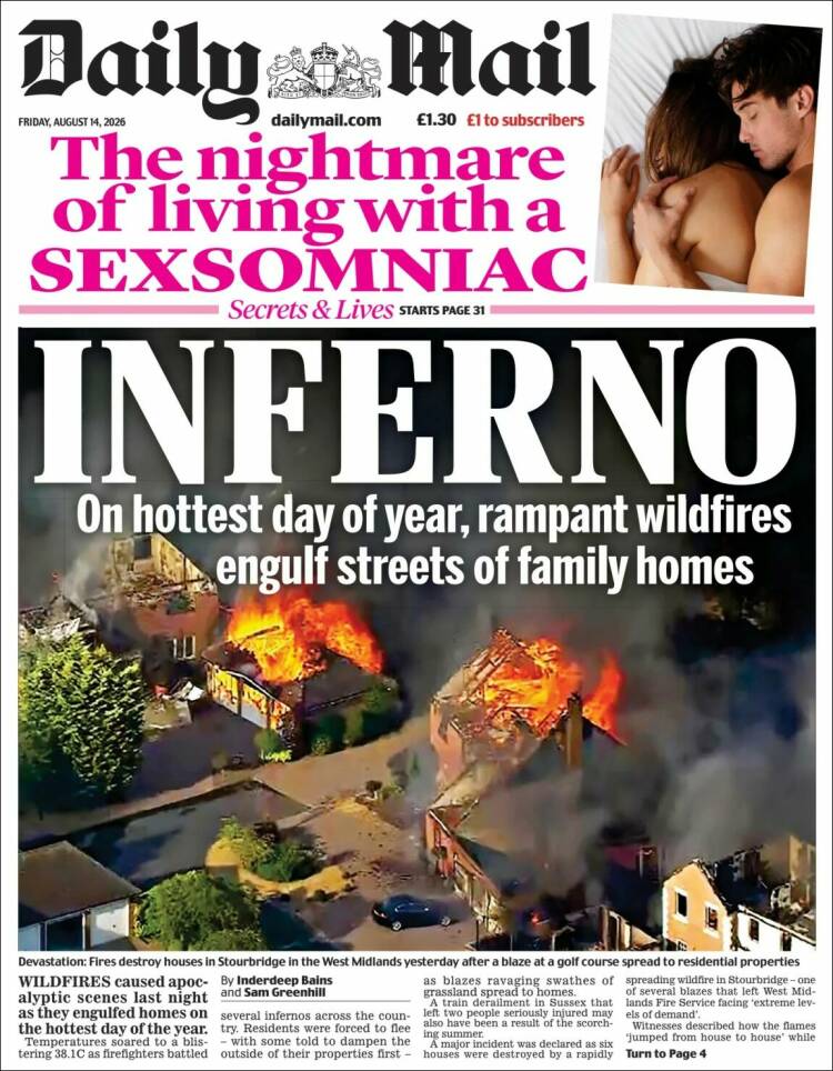 Portada de Daily Mail (Reino Unido)