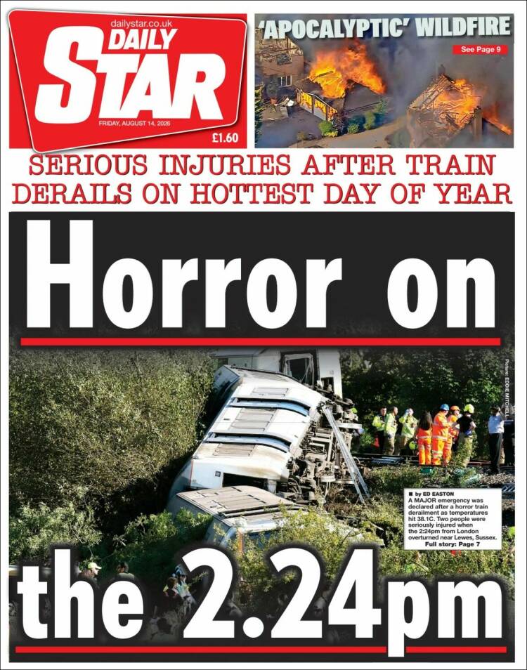 Portada de Daily Star (Reino Unido)