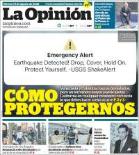 Portada de La Opinión (USA)