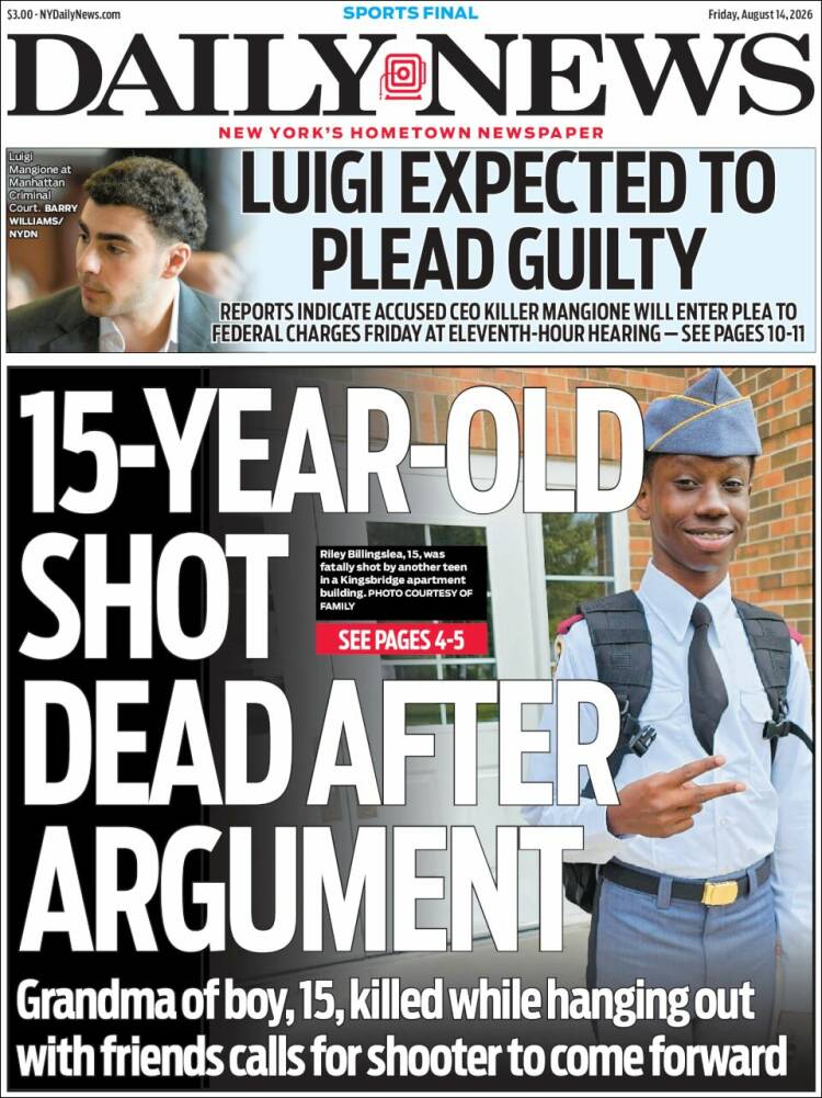 Portada de Daily News - New York (USA)
