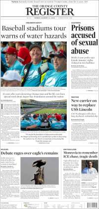 Portada de The Orange County Register (USA)
