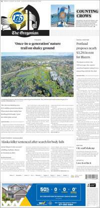Portada de The Oregonian (USA)