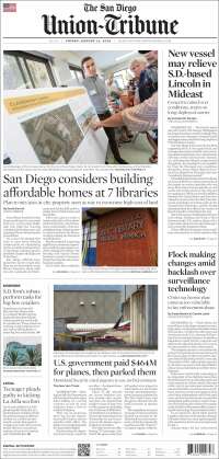 Portada de The San Diego Union-Tribune (USA)