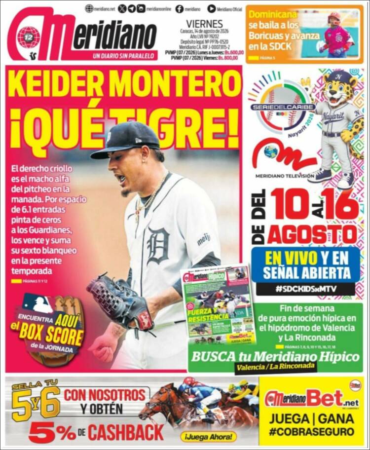 Portada de Meridiano (Venezuela)