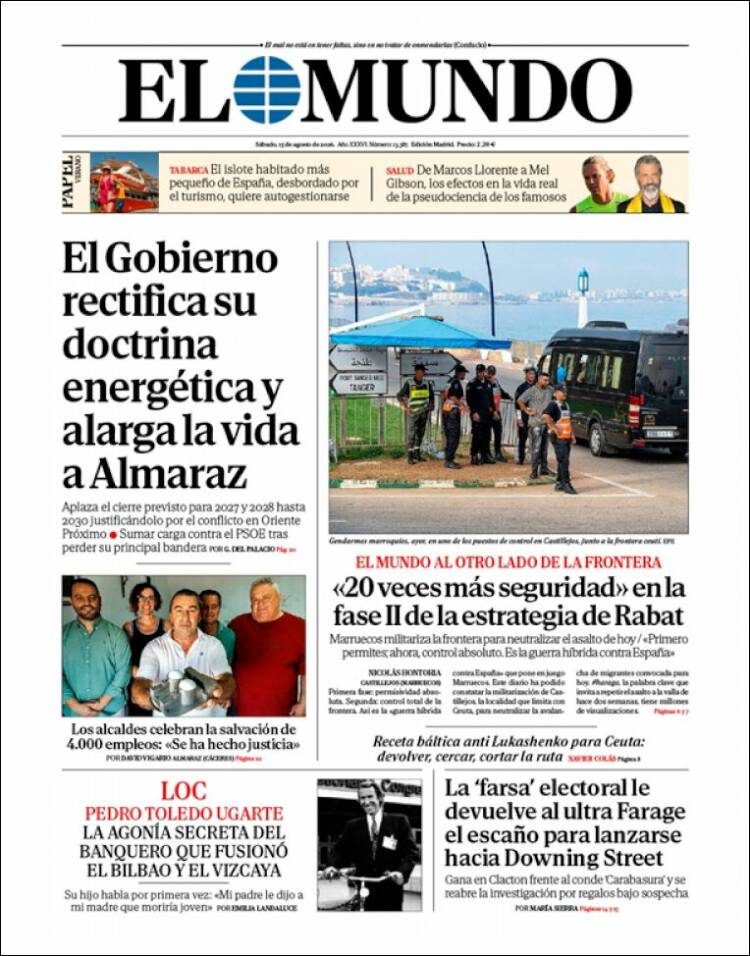 Portada de El Mundo (Espa&ntilde;a)