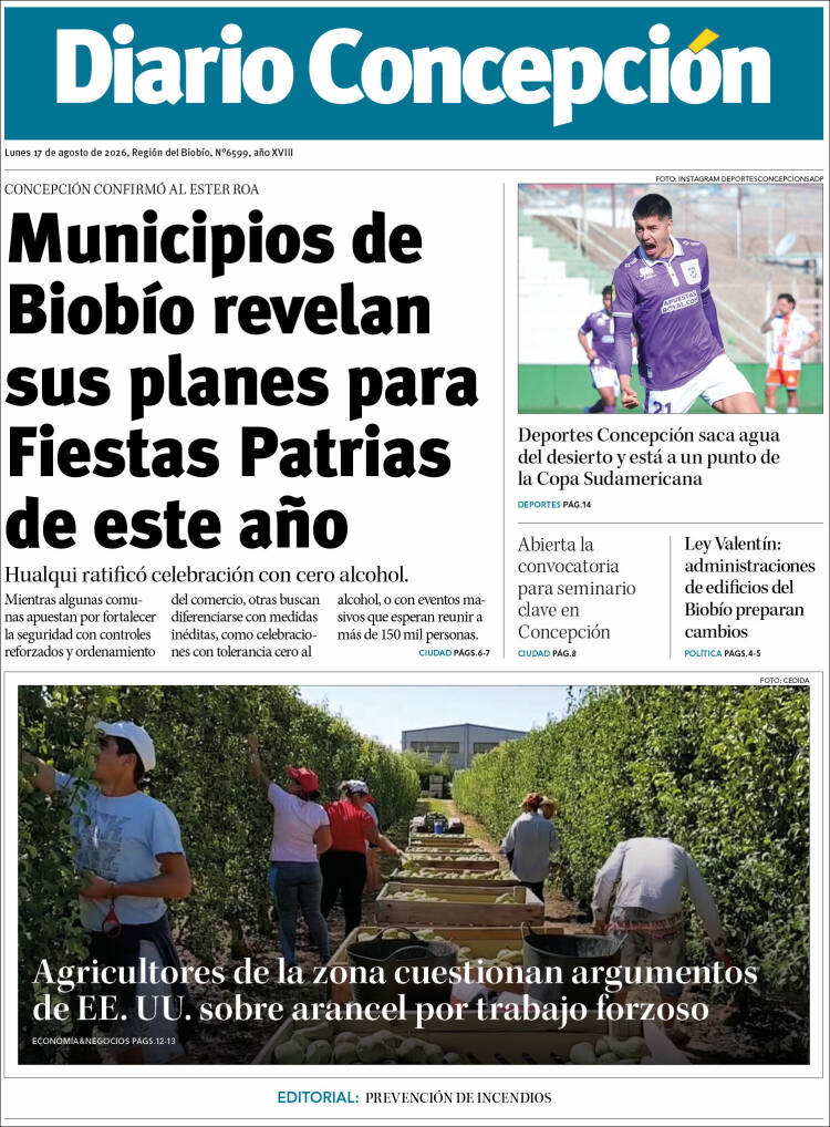 Portada de Diario de Concepción (Chile)