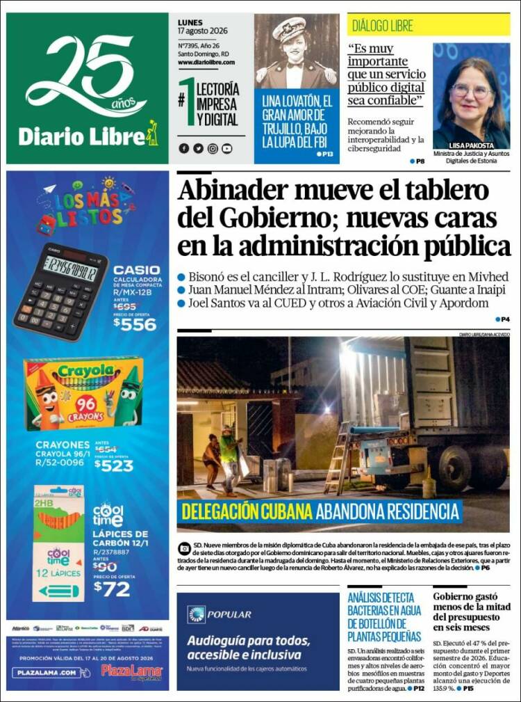 Portada de Diario Libre (R. Dominicana)
