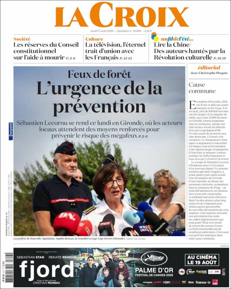 Portada de La Croix (Francia)